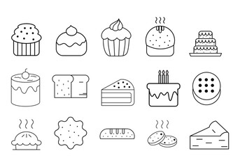Cake Outline Icon Illustration Element