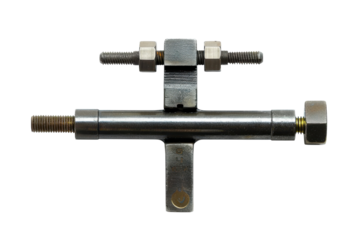 Industrial machinery component resting on a neutral background showcasing intricate engineering details and functional design isolated on transparent background