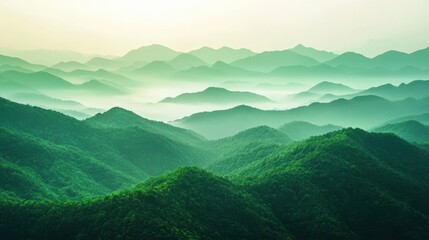 Fototapeta premium Aerial View of Serene Mountain Range