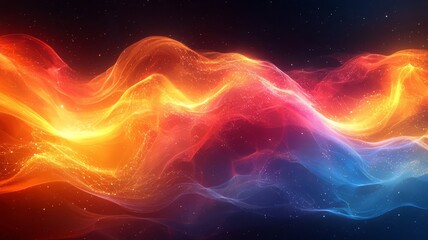 Fototapeta premium Vibrant Abstract Waves of Color: Dynamic Flowing Patterns in Fiery Orange and Cool Blue, Perfect for Modern Design and Creative Projects.