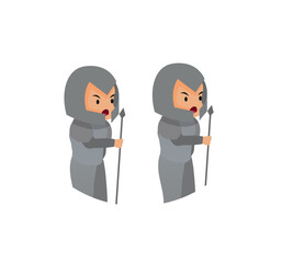 illustration of soldier with chibi art