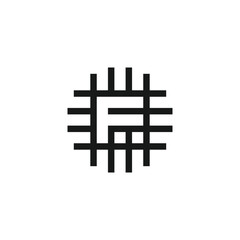Letter F in linen webbing