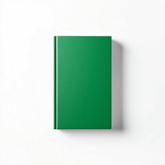 a green blank cover book in front of a white background