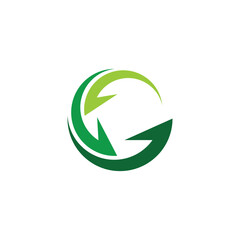 Letter G triangle recycle arrow