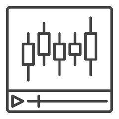Cryptocurrency Trading Video Player vector Crypto Trading Course outline icon or design element