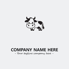 Cow illustration black and white for logo company vector image
