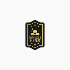 pure gold product label vector isolated eps. Best 24 karat gold label for product packaging design element.