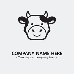 Cow illustration black and white for logo company vector image
