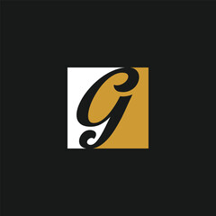 letter g with square negative space