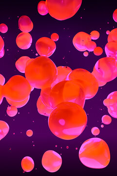 Abstract image of glowing lava lamp bubbles in vibrant purple hues