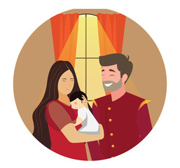 family with new baby