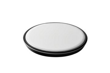 Elegant round dish resting on a smooth surface, showcasing minimalist design and modern aesthetics with a clean, uncluttered look isolated on transparent background