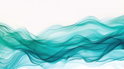 Turquoise Abstract Flowing Waves Background – Modern Fluid Smoke Design Art