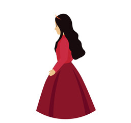 primcess in red dress