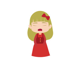 little girl with a red heart