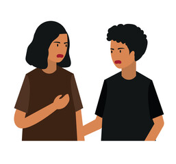 vector illustration two people  gossip