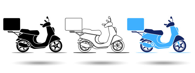 Delivery icon. Delivery icon on a white background, isolated. The icon has three uses in applications and websites. Vector illustration. Delivery icon on a white background.