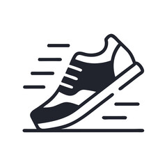 Sneakers icon for sports applications, fitness trackers, athletic coaching platforms, exercise apps, marathon promotions, and active lifestyle branding
