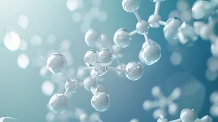 3D Molecular Structure with Glossy Spheres – Clean Abstract Chemistry Background