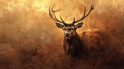 Deer antlers forest golden light