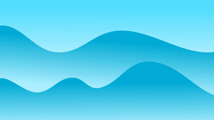 Abstract blue gradient wave background. Vector illustration with simple gradient. Clear luxury background for wallpaper or cover.