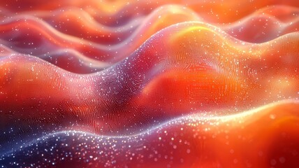 Vibrant abstract waves of orange and blue with sparkling details, evoking a sense of movement and depth, perfect for modern design and creative projects.