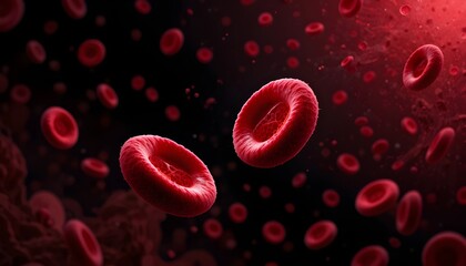 3D Illustration of Red Blood Cells in Circulation - Medical and Scientific Visualization