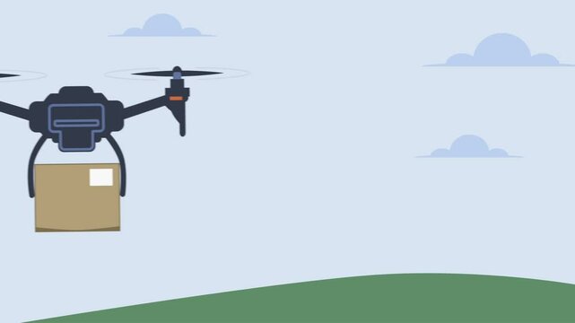 Package Transportation - Drone Delivery Animation