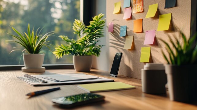 A well-organized social media content strategy board with sticky notes, engagement graphs, and key performance indicators highlighted,