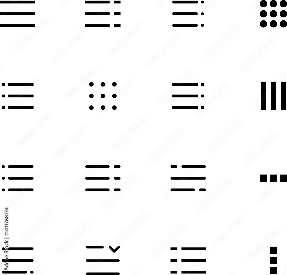 Poster hamburger menu flat icons. ui website design elements. navigation icons for mobile app and user inte