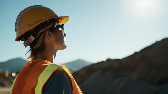 Mining laborer operating a bulldozer to clear land for lithium mining operations. Featuring land clearing