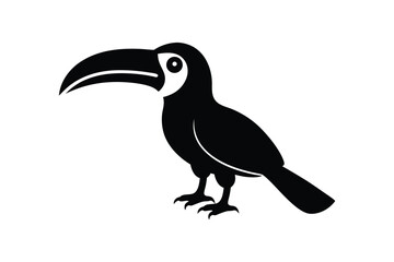 Fototapeta premium Silhouette art design of a toucan with a prominent curved beak.eps