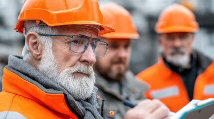 A group of skilled tradespeople working together on a construction site - labor efficiency professionals teamwork collaboration