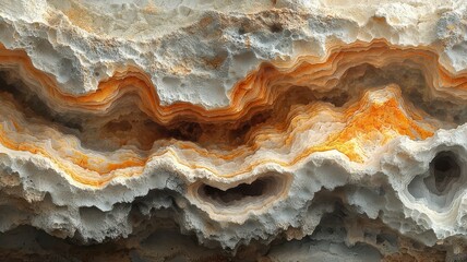 Obraz premium Stunning close-up of layered agate stone showcasing intricate patterns and warm hues, perfect for natural decor and design inspiration.