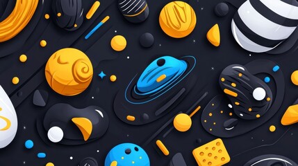 Dynamic space exploration concept cosmic background digital art vibrant colors abstract viewpoint