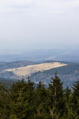 Obraz premium Mountain landscape. Eastern Sudetes on the border of Poland and the Czech Republic
