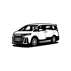 vector illustration monochrome mpv premium car