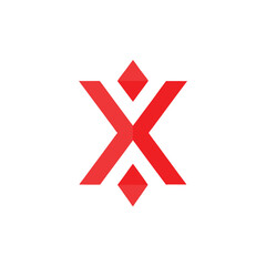 Fototapeta premium modern geometric x minimalist logo icon