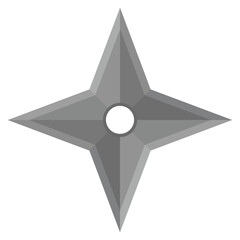 Flat vector icon of shuriken isolated on white background.