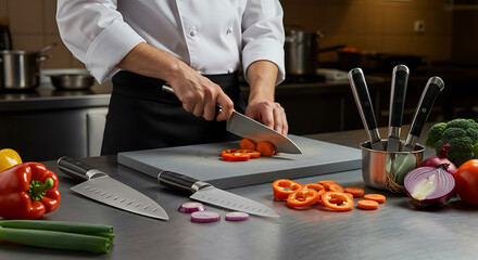 Chef's Precision: Elegant Knife Skills in a Modern Kitchen