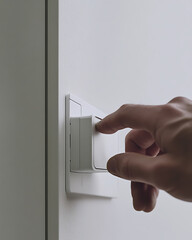 Electrician fixing a circuit breaker in a residential home. Featuring skill and expertise