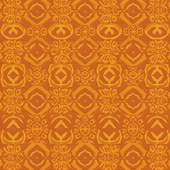 Seamless traditional fabric pattern with intricate timeless designs.
