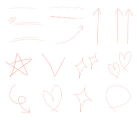 Hand-Drawn Red Doodles colorpencil