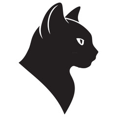 Cat Head Silhouette Vector Illustration