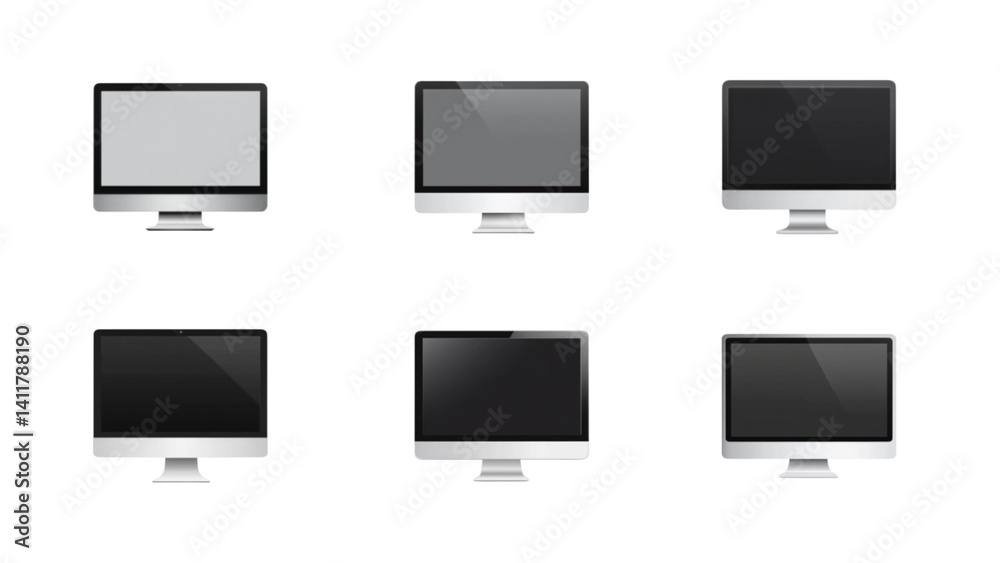 Wall mural png empty modern laptop display with flat screen and black digital frame, high-tech png interface de