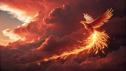 Trail of Sparks – Flaming Phoenix Soaring High