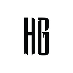 HG monogram logo design letter text name symbol monochrome logotype alphabet character simple logo