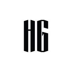 HG monogram logo design letter text name symbol monochrome logotype alphabet character simple logo
