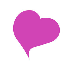 pink paper heart speech bubble isolated on white