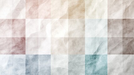 Pastel-colored, wrinkled paper background, checkered pattern